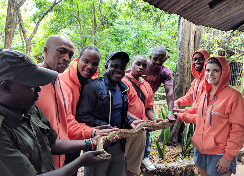 Ona at the snake farm