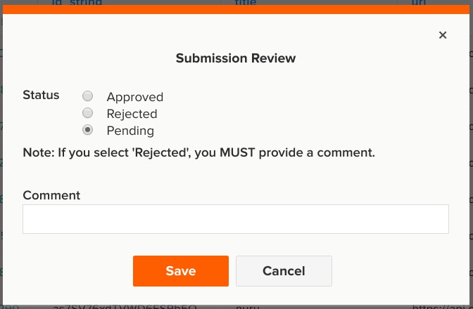 submission review modal